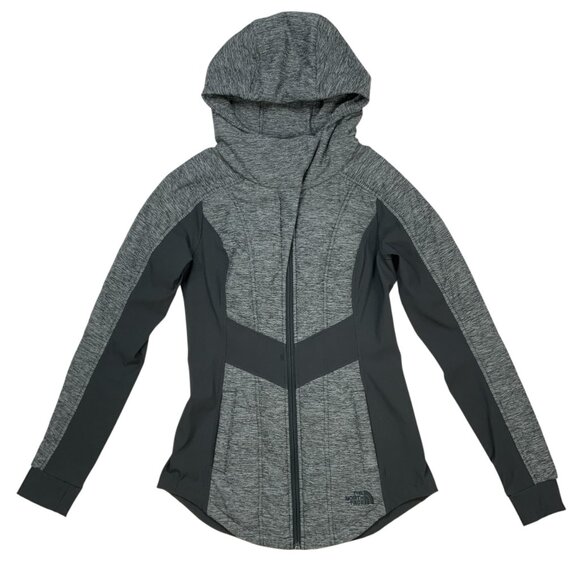 The North Face Pseudio Jacket XS Gray Quilted Hoodie Full Zip Pockets Gorpcore - Picture 13 of 13